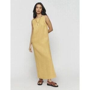 Reformation Mochi Linen Maxi Dress - Saffron Yellow - Size Small